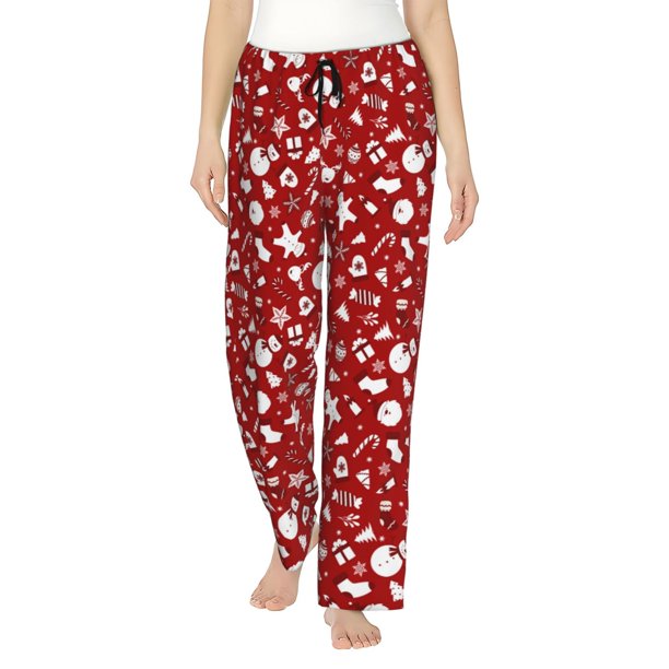 Balery Red Christmas Cheer. Pantalones de pijama para mujer, pijamas ultraligeros, pantalones de estar por casa-XX-Large