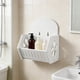 thumbnail image 1 of Estante de almacenamiento de pared sin taladro | Organizador multifuncional de madera para baño, cocina y dormitorio | Diseño calado blanco | Opciones de una o dos capas, 1 of 6