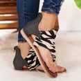 thumbnail image 4 of HEVIRGO Femmes Mode Été Léopard Serpent Zèbre Imprimé Fermeture Éclair Sandales de Plage Chaussures Plates, 4 of 10