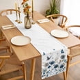 thumbnail image 3 of Table Runner 108 Inches Long for Kitchen Dining, Gray Blue Flowers Dresser Scarf Farmhouse, Dining Table Decorations for Wedding/Parties, Watercolor Floral Butterflies Spring 13 x 108 In, 3 of 8