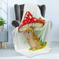 thumbnail image 4 of Hedgehog Soft Flannel Fleece Throw Blanket, Hedgehog Sheltering from the Rain Under an Oversized Mushroom Vivid Colors, Cozy Plush for Indoor and Outdoor Use, 50" x 60", Multicolor, by Ambesonne, 4 of 5