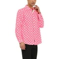 thumbnail image 4 of INSPIRE CHIC Men's Shirt Polka Dots Pattern Point Collar Long Sleeve Button Down Shirt 46 Light Pink, 4 of 6