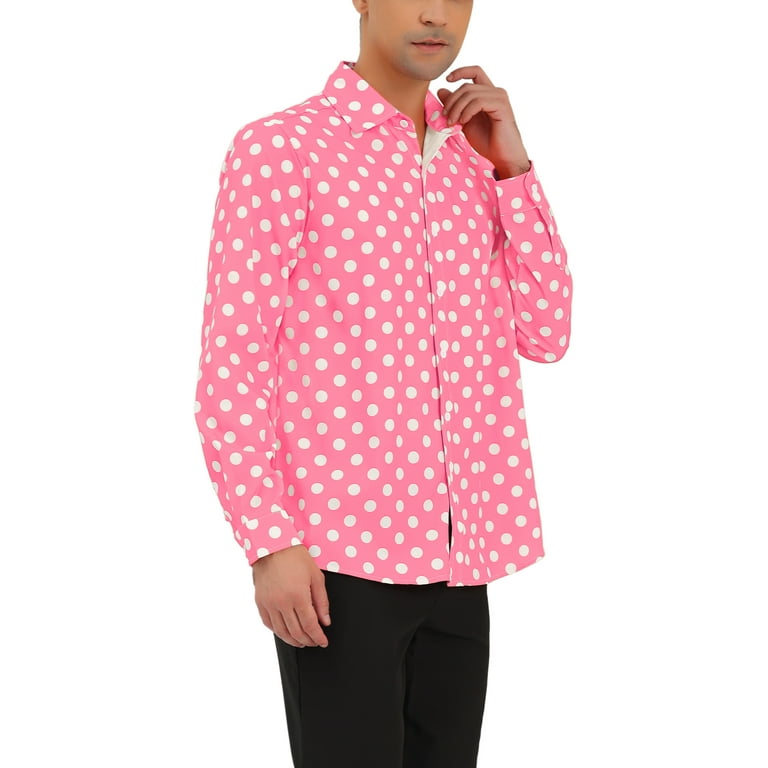 White dress shirt best sale with red polka dots