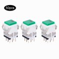 thumbnail image 4 of 50Pcs Bouton Interrupteur avec Réinitialisation Instantanée Automatique en Plastique Vert Momentané Mini-Poussoir (5V), 4 of 8