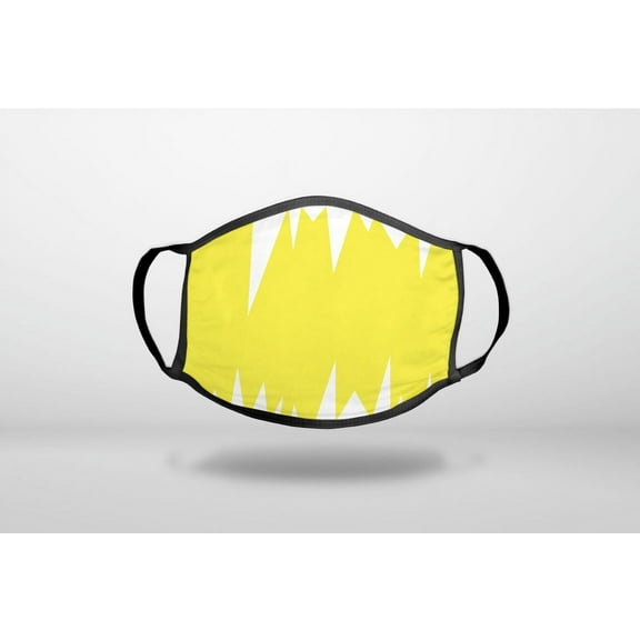 Yellow White Spikes - 3-Ply Reusable Soft Cloth Face Covering, Unisex, Cotton Inner Layer