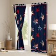 thumbnail image 3 of Manfei 3D Star Print Kitchen Curtains, Patriotic American Flag Black Out Curtains Pack of 2 (42x63 Each), Red White Blue Navy, 3 of 6
