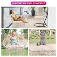 thumbnail image 2 of Hanging Chair,Handwoven Cotton Rope Hammock Cradle Chair with Soft Cushion and Mounting Hardware,330 Pounds Capacity Swing Chair for Bedroom,Living Room,Yard,Garden,Balcony,Indoor/Outdoor,Beige, 2 of 6