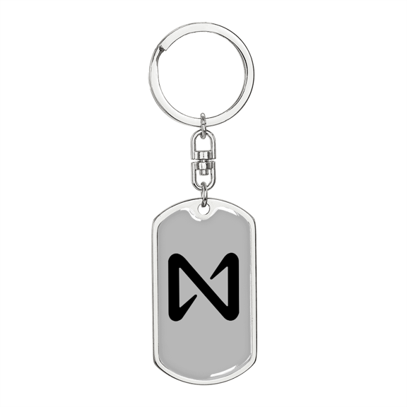 Near Protocol (NEAR) Crypto Cryptocurrency Stainless Steel or 18k Gold Premium Swivel Dog Tag Keychain