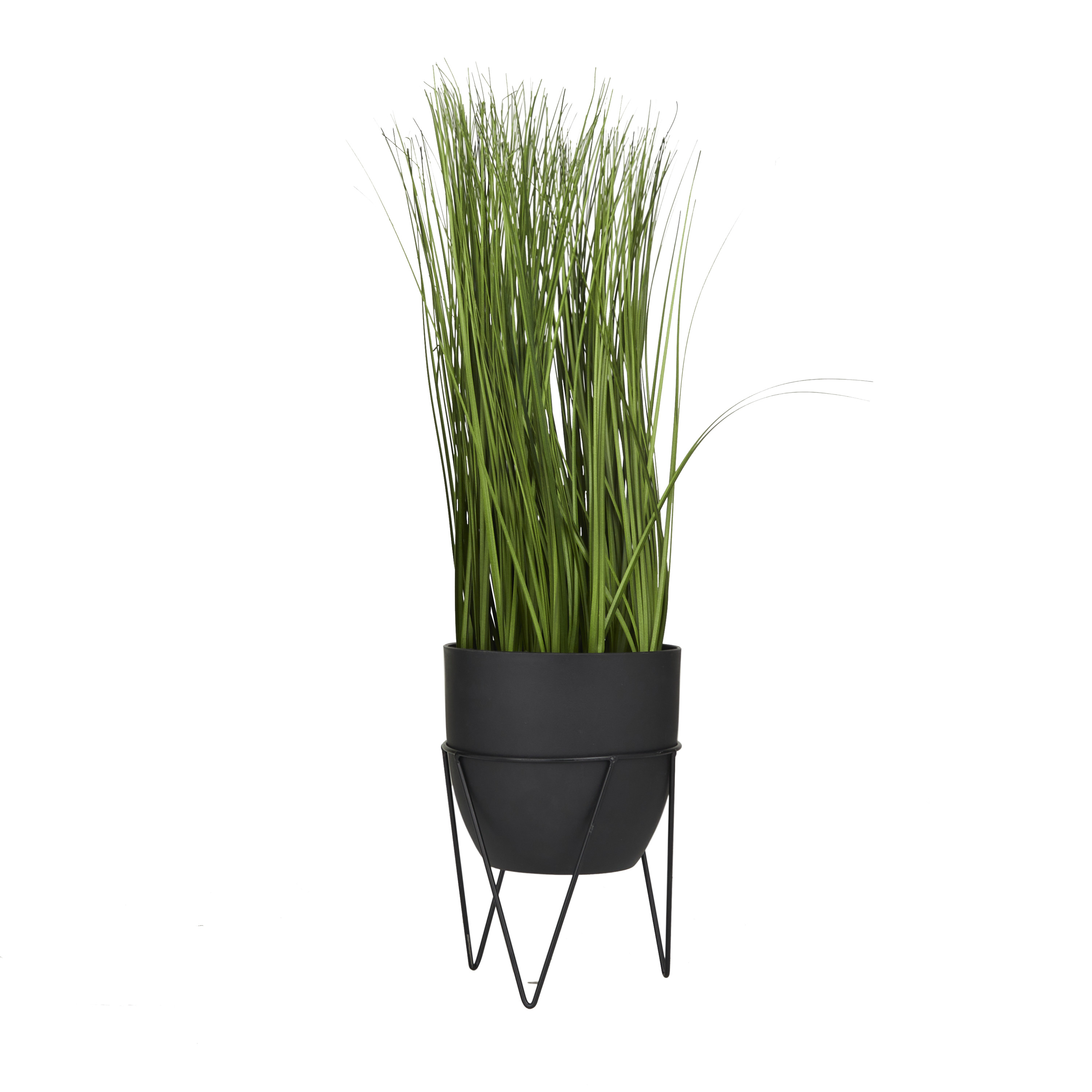 DecMode 21" Tall Artificial Wheatgrass Plant in Realistic Leaves and Metal Stand and Round Pot
