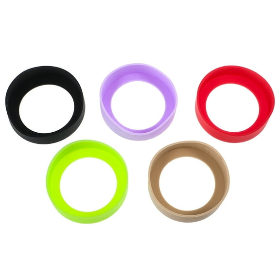 Worgeous Round Deep Red Silicone Cup Bottom Cover for Tumbler Heat Insulation 5Pcs