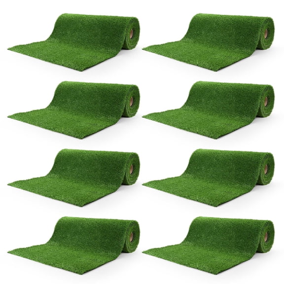 Yescom 8pcs 50x3 Ft Artificial Grass Turf 1.38" Fake Grass Rug Indoor Batting Tunnels Outdoor Synthetic Lawn