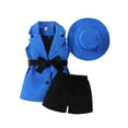 thumbnail image 1 of GXFC Kids Girls Elegant Shorts Outfits Little Girls Sleeveless Vest Tank Tops and Shorts and Hat Children Girls Summer Three Piece Formal Suit 3-7T, 1 of 9