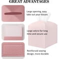 thumbnail image 3 of Tissue Box Cover Holder Square Tissue Cube Cover PU Leather Tissue Organizer with Bottom Belt for Bathroom, Tabletop, Car, Night Stands, Office, Home, Kitchen, 3 of 4