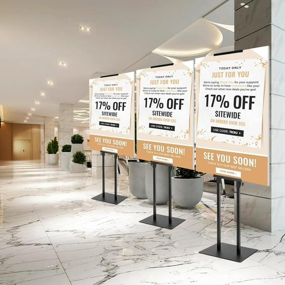 2PACK Poster Stand Adjustable Poster Holder Stand, Foam Board Stand for Display, Heavy Duty Pedestal Sign Holder, Metal Stand for Display Board Up to 83