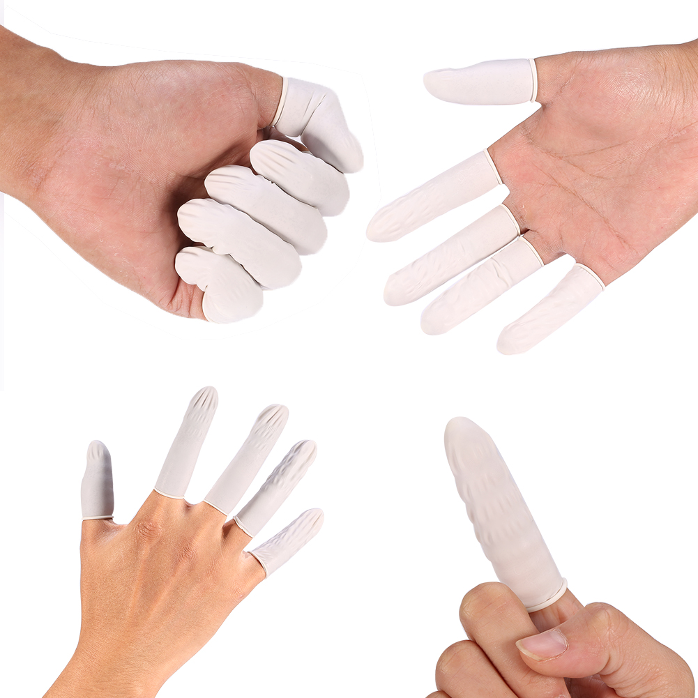 Yosoo 100Pcs/Bag Disposable Anti Static Protective Rubber Finger Cots