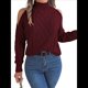 thumbnail image 1 of Suéteres de Mujer con Hombros Descubiertos, Otoño-Invierno 2025, Larga, Suave, Grueso, de Punto , Tops de Jersey. Vino Tinto S, 1 of 10