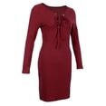 thumbnail image 1 of do de tubo de cóctel de fiesta ceñido al cuerpo con cordones de manga larga para mujer SG Sunnimix  Vestido ajustado de mujer, 1 of 8