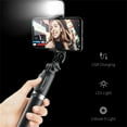 thumbnail image 4 of Q02s Foldable Selfie Stick Wireless Bluetooth Mini Tripod With Fill Light Shutter Remote Control black, 4 of 5