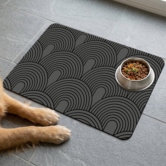 Dog Food Mats for Floors Absorbent, Pet Cat Food Mat - Quick Dry Dog Bowl Mats for Food and Water, Eco-Friendly Boho Pet Supplies 12"x20"