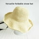 thumbnail image 3 of Guardurnaity Sombrero de paja Plegable de ala ancha Sombreros de sol transpirables Cómodo Floppy Tamaño libre Gorra de playa Vacaciones Embarque en la playa Sombreros Caqui Guardurnaity AP016924-01, 3 of 6
