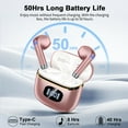 thumbnail image 4 of Wireless Earbuds Bluetooth 5.4 Noise Cancelling for iPhone Android with 4 ENC Mic, Dual LED Display, 50H Playtime IPX7 Waterproof In Ear Headphones, Rose Gold, 4 of 7