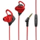 thumbnail image 2 of Auricures para juegos con cable de 3,5 mm, auricures para juegos con graves estéreo con canceción de ruido y controles de - Rojo, 2 of 6