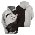 thumbnail image 3 of Sudadera con capucha con estampado de gato bonito para hombres, sudadera con estampado 3D de animales domésticos, suéteres casuales de calle para niños, camisetas de manga larga de gran tamaño, 3 of 5