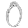 thumbnail image 3 of Dazzlingrock Collection 0.25 Carat (ctw) 10K Round Diamond Swirl Split Shank Halo Engagement Ring 1/4 CT, White Gold, Size 5.5, 3 of 4