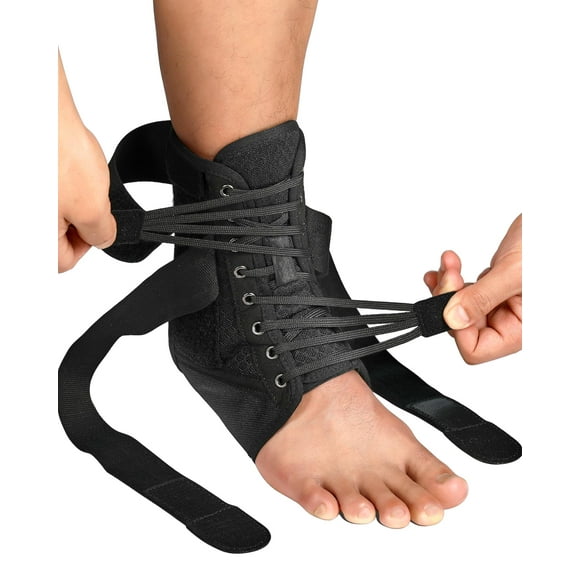 Fitomo Attelle de Cheville Rapide pour Femmes Hommes avec Attelles Latérales Amovibles, Support de Cheville Réglable pour Récupération de Blessure à la Cheville Foulée, Stabilisateur de Cheville pour Basketball