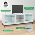 thumbnail image 4 of Fireplace TV Stand with LED Lights TV Console for TVs up to 70" Entertainment Center with Adjustable Glass Shelves White, 4 of 11