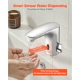 thumbnail image 2 of VEVOR Touchless Bathroom Sink Faucet, Automatic Motion Sensor Restroom Toilet Faucet, HandsFree Adjustable Cold Hot Single Handle Water Mixer Battery Operated for 9/16 in Pipe,Chrome Plated Silver, 2 of 9