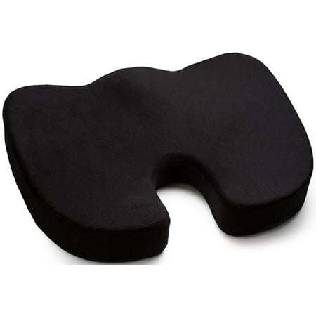 BodyHealt Tailbone Seat Cushion - Posture Support Memory Foam - Contoured with Removable & Washable Cover - Back Support Tailbone, Sciatica, Hemorrhoids, Coccyx and Lower Back Pain (Best Way To Cure Lower Back Pain)