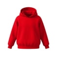 thumbnail image 4 of Zylanna Girls Hoodie Sweatshirts, Classic Hooded Long Sleeve Loose Fit Solid Color Casual Pullover Tops for Fall Red Size 7-8, 4 of 9