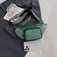 thumbnail image 4 of Bolsa De Pecho Bolso de hombro para mujer Bolso cruzado de PU con diamantes de imitación Cremallera Sólido (Verde) Ehuebsd Para Estrenar, 4 of 9