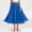 Blue, variant on Flax A Line Skirt Ankle Skirt Women's Solid Color Elastic Waist Flax A Line Ankle Length Pull On Skirt Breathable Summer Casual Beachwear A Line Skirt