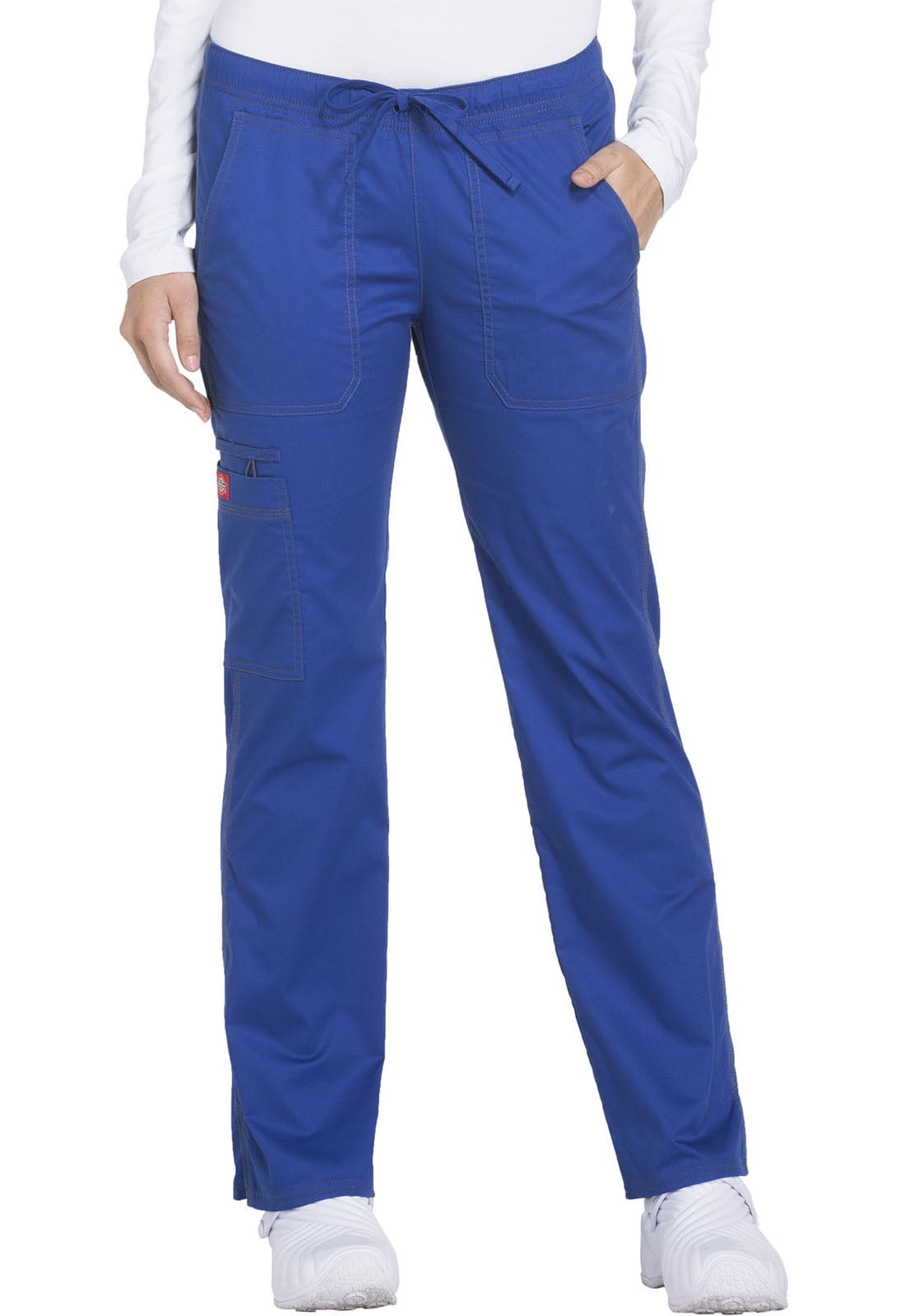 Dickies - Dickies Gen Flex Scrubs Pant for Women Low Rise Straight Leg Drawstring DK100T, M Tall 