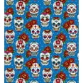 thumbnail image 3 of Sugar Skull Duvet Cover Set, Retro Style Mexican Cultural Pattern on Polka Dots Rose Bouquets Skeletons, Decorative 3 Piece Bedding Set with 2 Pillow Shams, Calking Size, Multicolor, by Ambesonne, 3 of 3
