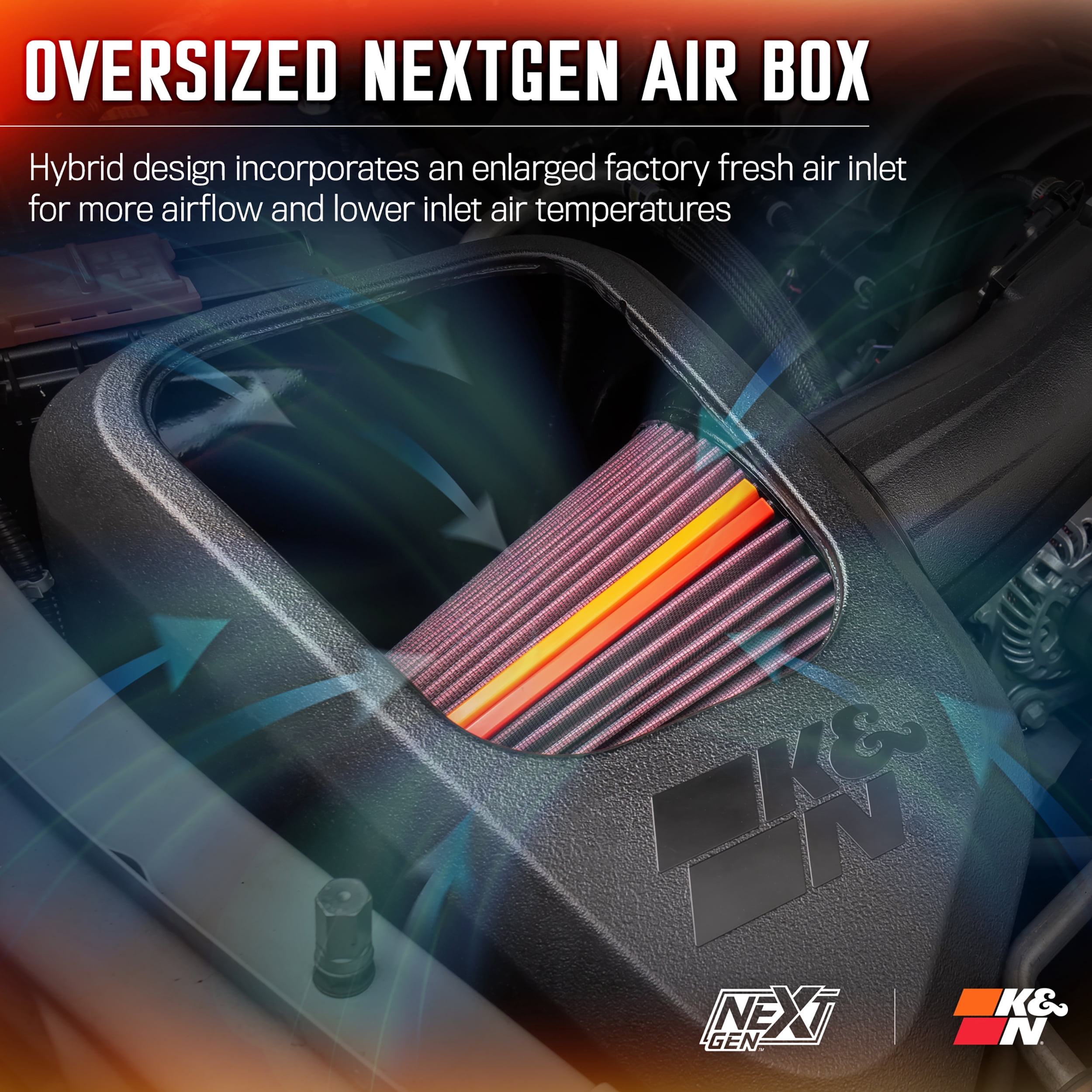 K&N Performance NextGen Cold Air Intake System: Easy Installation, Engineered to Maximize Airflow, Boost Horsepower & Torque, 50-3103