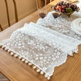 thumbnail image 5 of Holiday Tablecloth 19x47 Inch Lace Sideboard Runner for Dining Decor, Rustic Long Table Flag - American Household Cover Accent for Cabinet Sofa Protection White Tablecloth, 5 of 6