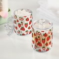 thumbnail image 2 of Yayeee 4 Pack Qtip Holder Bathroom Cotton Swab Canister with Lid Clear Dispenser Set, Strawberry, 2 of 6