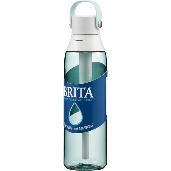 Brita Hard-Sided Plastic Premium Filtering Water Bottle, Ice, 26 oz.