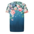 thumbnail image 4 of FRSASU Tops Clearance Womens Plus-Size Woman Short Sleeve Tops T-Shirt Prints Loose Blouse, 4 of 5