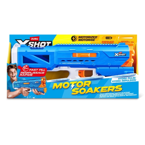 XSHOT Water Hydra Pulse Motor Soaker by ZURU, Motorized Blaster