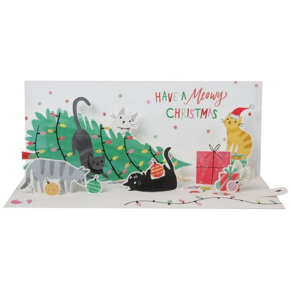 Up With Paper Pop-Up Panoramics Light-Up Greeting Card - Trimming Trouble,multi colored