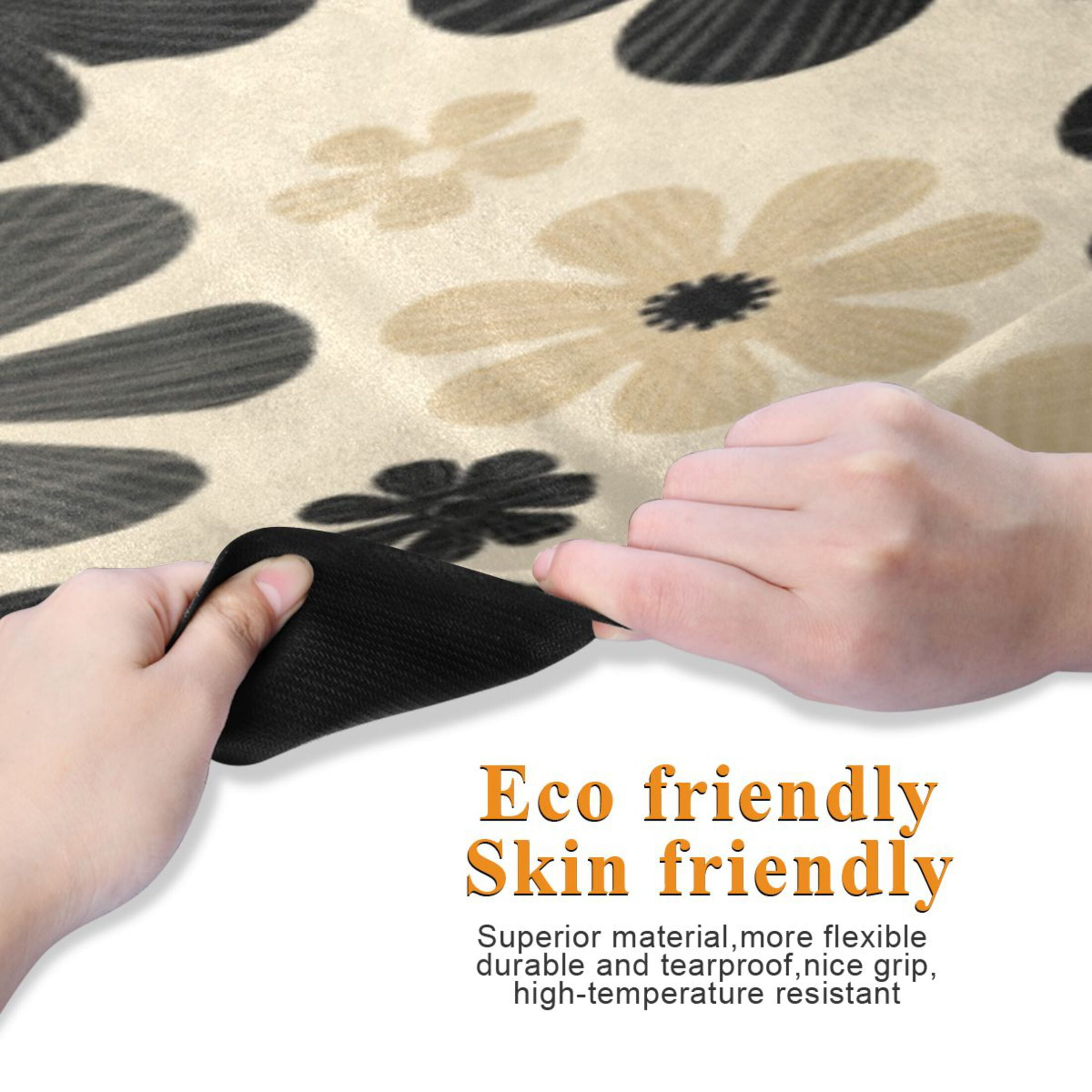 BZSMCE Yoga Mat Women Fitness Mat Vintage Floral Contrast Canvas Pattern