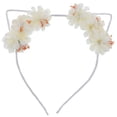 thumbnail image 1 of Banda para el cabello con flores artificiales, orejas de gato, accesorios para el cabello para mujeres y niñas 31-06 (3 # blanco cremoso), 1 of 5