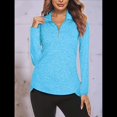 thumbnail image 4 of Sudadera Deportiva de Larga con Cremallera de 1/4 y Protección Solar UPF 50+ para Mujer, de Secado Rápido, para Hacer Ejercicio y Senderismo. Azul L, 4 of 7