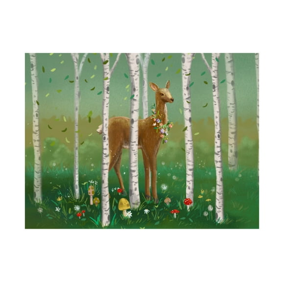 Canvas Wall Art - Christine Rotolo 'Forest Animals Deer' Wall Art for Living Room, Bedroom, or Office Décor by Trademark Fine Art - 19 x 14 Inches