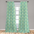 thumbnail image 4 of Ambesonne Boho Curtains, Succulent Leaves Ornament Art, Pair of 28"x95", Jade Green and Cadet Blue, 4 of 4