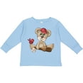 thumbnail image 3 of Inktastic Baseball Teddy Bear Boys Long Sleeve Toddler T-Shirt, 3 of 5